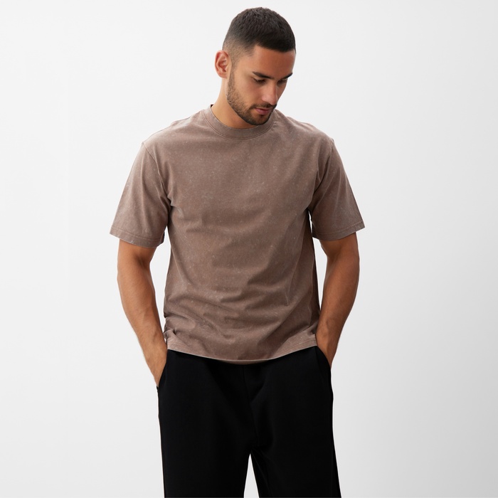 Футболка мужская MINAKU, размер 42-44, коричневая